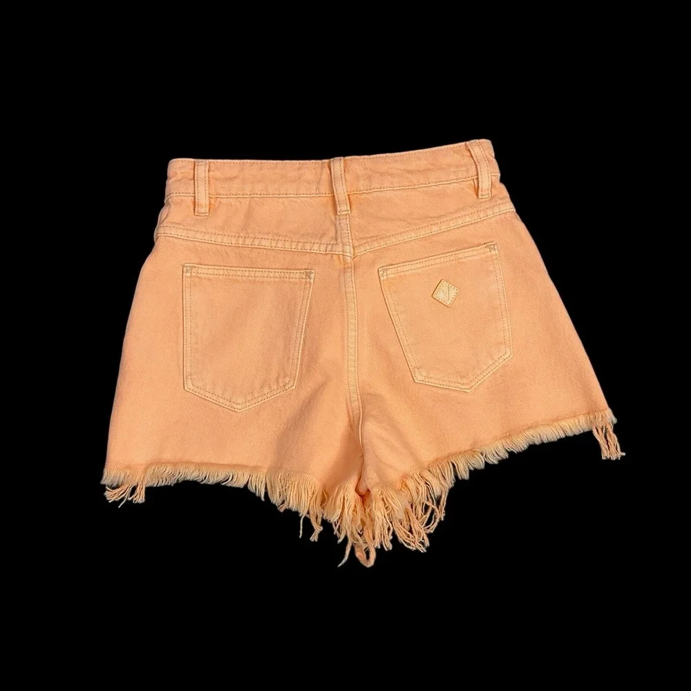 Revolve Abrand Shorts Women 24 Cut Off High Rise Orange Relaxed Short A31S02 New - Picture 5 of 6